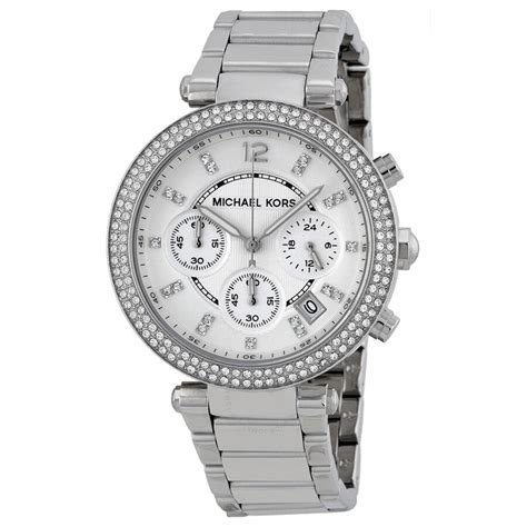 michael kors women's parker silver watch|Michael Kors women's parker watch.